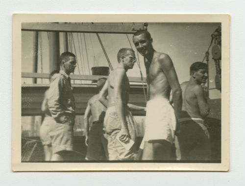 AFS volunteers sunbathing on the SS El Nil. Photograph Recto