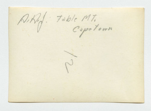Arthur Howe, Jr. on top of Table Mountain in Cape Town, South Africa. Photograph Verso