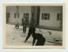 Snow fight in the yard of the Casualty Clearing Station in Zahleh, Lebanon. Recto