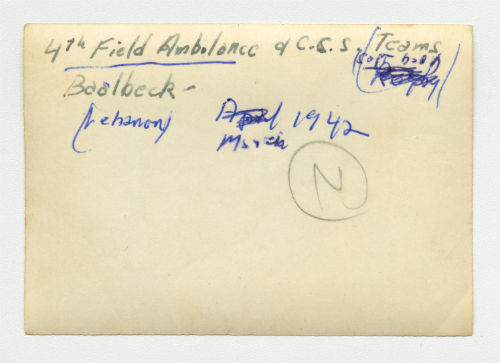 Baalbek and Zahleh (4th Field Ambulance and Casualty Clearing Station) baseball teams. Verso 1