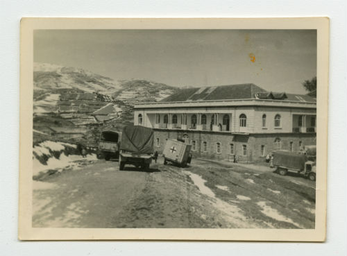 View from the back of the Casualty Clearing Station in Zahleh, Lebanon. Photograph Recto