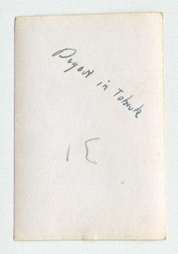 Dugout in Tobruk, Libya. Verso