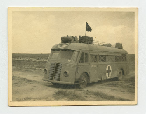 Captured Italian vehicle at El Alamein, Egypt. Recto