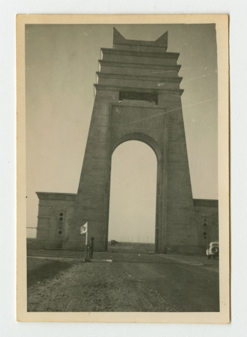 Mussolini's Arch of the Philaeni in Tripolitania, Libya. Recto