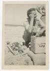 Dave Hyatt with a box of canned food. Recto