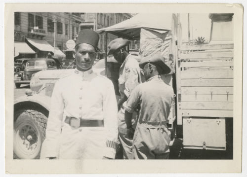 Street scene in Alexandria, Egypt. Recto