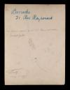 Men sitting in the barracks at 21 rue Raynouard (with label). Verso.