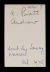 Major A. Piatt Andrew. Verso.